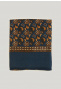 Brown/blue woolen paisley scarf for men