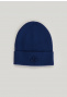 Knitted hat with logo oriental blue for men