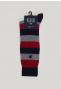 Lange gestreepte katoenen sokken admiral/dark red
