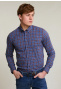 Slim fit checked shirt red/blue