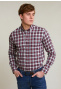 Custom fit checked shirt red/beige