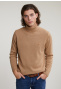 Loose fit wool-cashmere roll neck sweater maple syrup