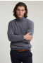 Loose fit wool-cashmere roll neck sweater oxford mix