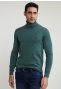 Slim fit basic merino roll neck sweater dk fynboss mix