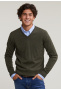 Custom fit basic merino V-neck sweater table mountain mix