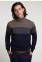 Custom fit wool-cashmere roll neck sweater dk croissant mix