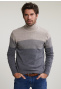 Custom fit wool-cashmere roll neck sweater klipspringer mix