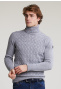 Custom fit wool-cashmere roll neck sweater inox mix