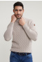 Custom fit wool-cashmere roll neck sweater klipspringer mix