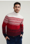 Custom fit woolen roll neck sweater navy/aspen red