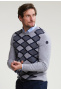 Custom fit merino crew neck sweater moody blue