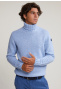 Custom fit wool-cashmere sweater - sky mix