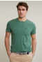 Custom fit pima cotton T-shirt chest pocket lt island green mix