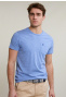 Custom fit pima katoen T-shirt borstzak lt hamptons blue mix