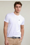 Custom fit pima katoen T-shirt borstzak wit