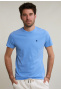 Custom fit basic pima cotton crew neck T-shirt sky