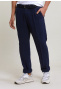 Fancy linen pants elastic waist oxford blue