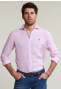 Custom fit linnen hemd roze