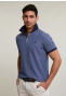 Custom fit cotton polo royal blue