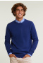 Normal fit basic cotton crew neck pullover dk reef mix
