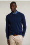 Pull taille normale coton basique col rond night blue mix