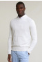 Custom fit cotton crew neck sweater off white