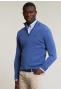 Custom fit basic merino sweater hamptons blue mix