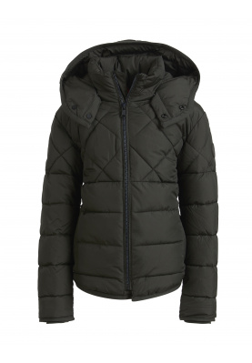 Hooded quilted jacket in Green