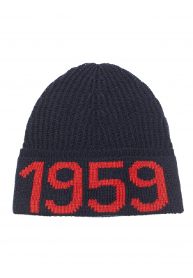 Knitted navy blue hat in Multi