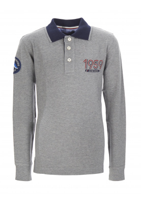 Custom fit cotton polo in Grey