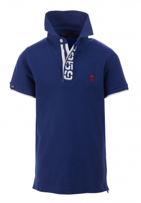 Custom fit cotton polo pique in Blue