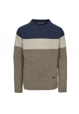Slim fit tricolored pullover in Blue