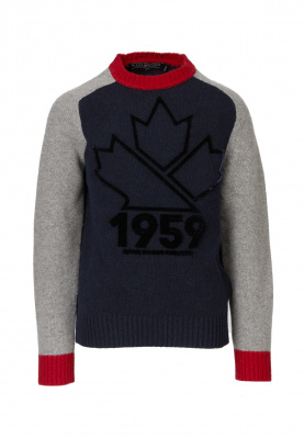 Tricolore pullover with raglan sleeves in Blue