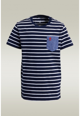 Basic cotton t-shirt chestpocket navy