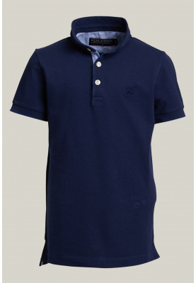 Slim fit cotton polo navy