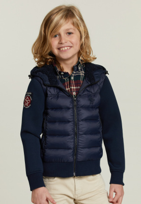 Neoprene quilted hooded jacket oxy navy