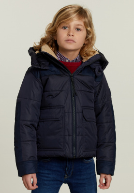 Quilted hooded jacket oxy navy