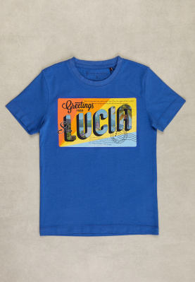 Normal fit basic T-shirt in caribbean blue