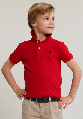 Custom fit cotton basic stretch polo harvard red