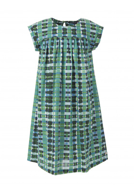 Green loose cotton dress with cap sleeves