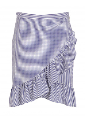 Striped cotton skirt in Blue