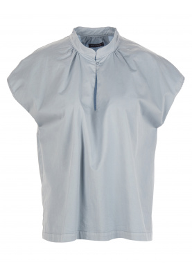 Oversized blouse in katoen in Blauw
