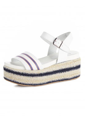 White platform sandals