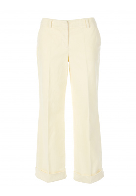 Ribbed wide leg pants in White