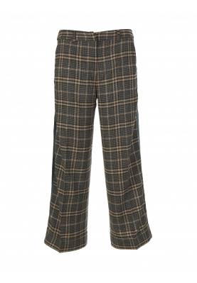 Wide checkered pants in Green