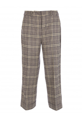 Wide checkered pants in Brown