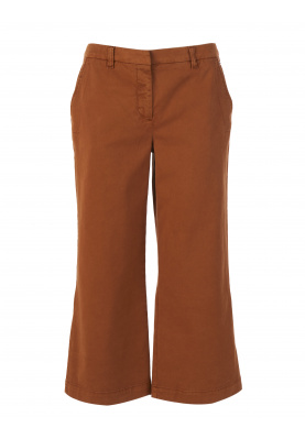 Wide cotton pants in Brown