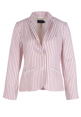 Red and white striped blazer in Pink