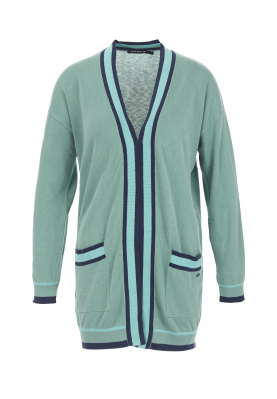 Tricolored cardigan in Green