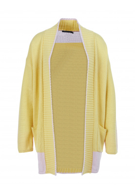 Cardigan with side pockets in Yellow